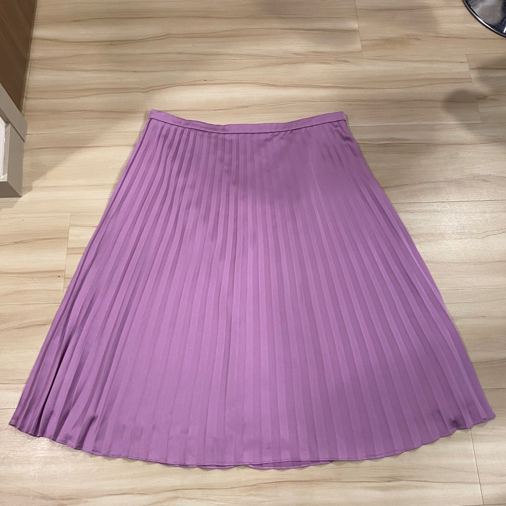J. Crew Lilac Pleated Midi Skirt - Picture 2 of 11